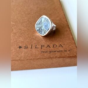 Silpada Black/gray Wavy Feldspar Ring